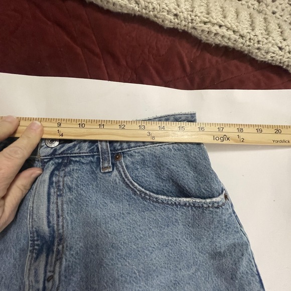 Abercrombie & Fitch Cutoff Blue Denim Shorts Womens 30 High Rise Curve Love - Picture 9 of 12